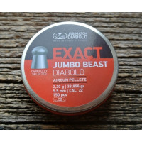 Пули JSB Exact Jumbo Beast Diabolo 5,5 мм, 2,2 грамм, 150 штук Пули JSB Exact Jumbo Beast Diabolo 5,5 мм, 2,2 грамм, 150 штук